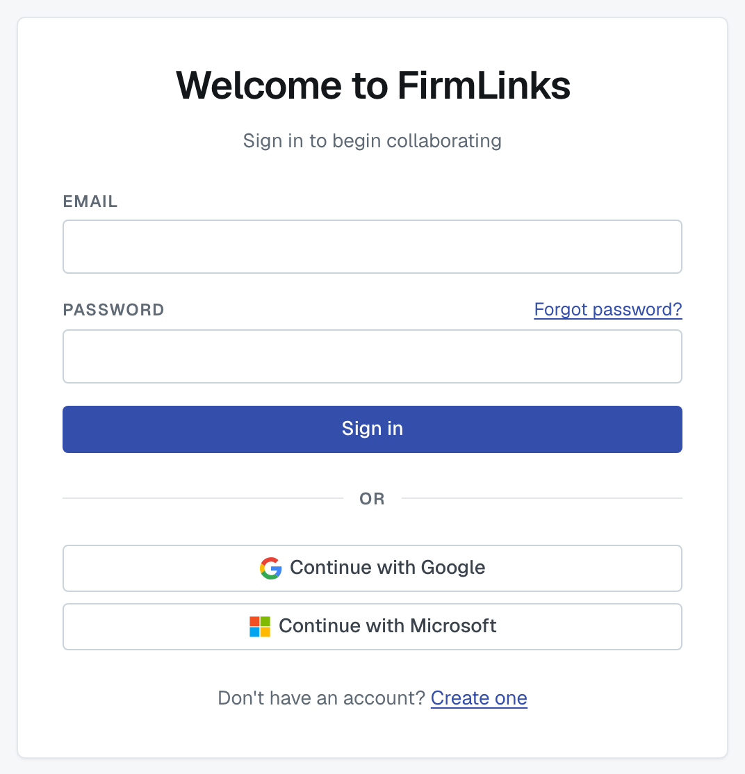 The sign-in screen