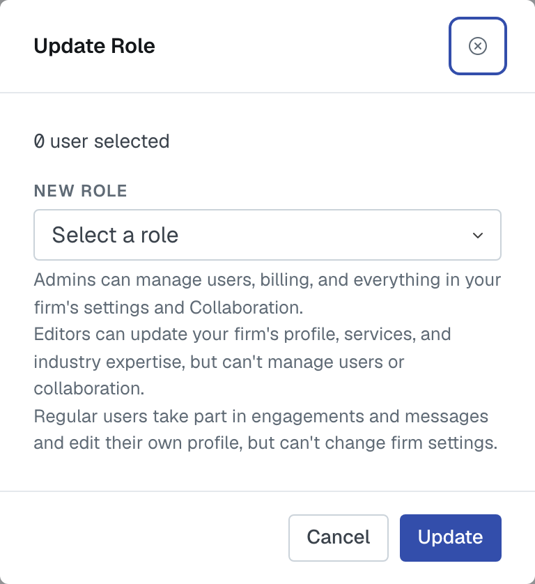 Updating a role