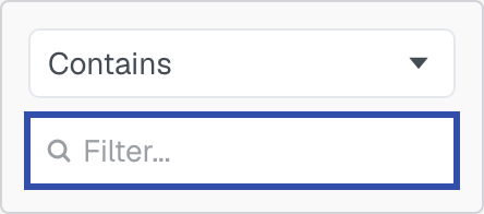 The Employee Name column's three-dots menu, open on its text filter